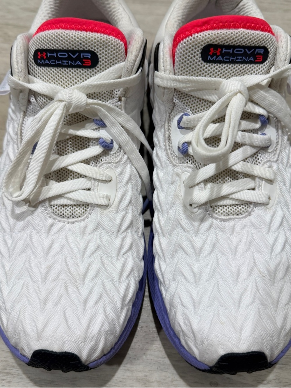 Under Armour White Sneakers with Pink Tongue and Purple Outsole - Picture 8 of 9